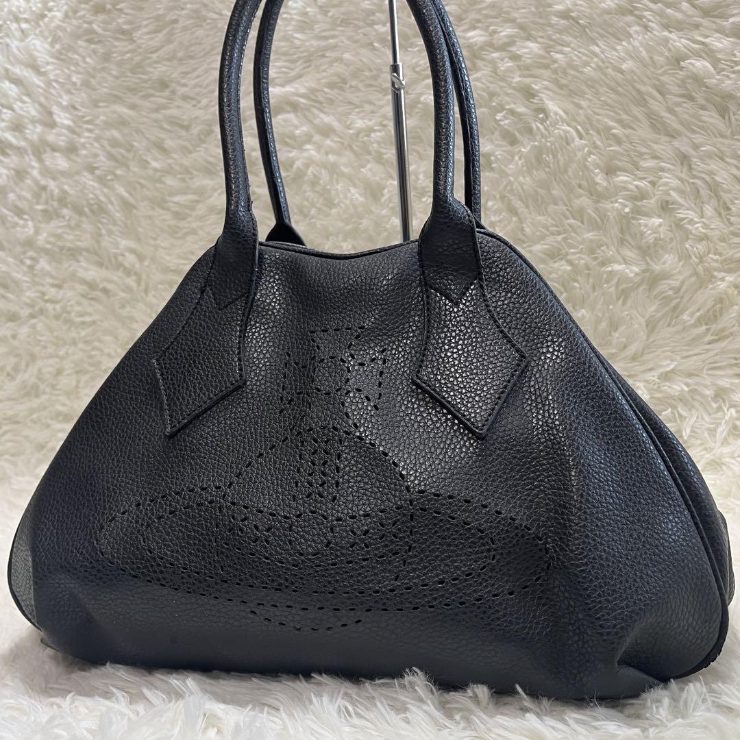Vivienne Westwood Tote Bag Yasmin Orb Black Leather Authentic