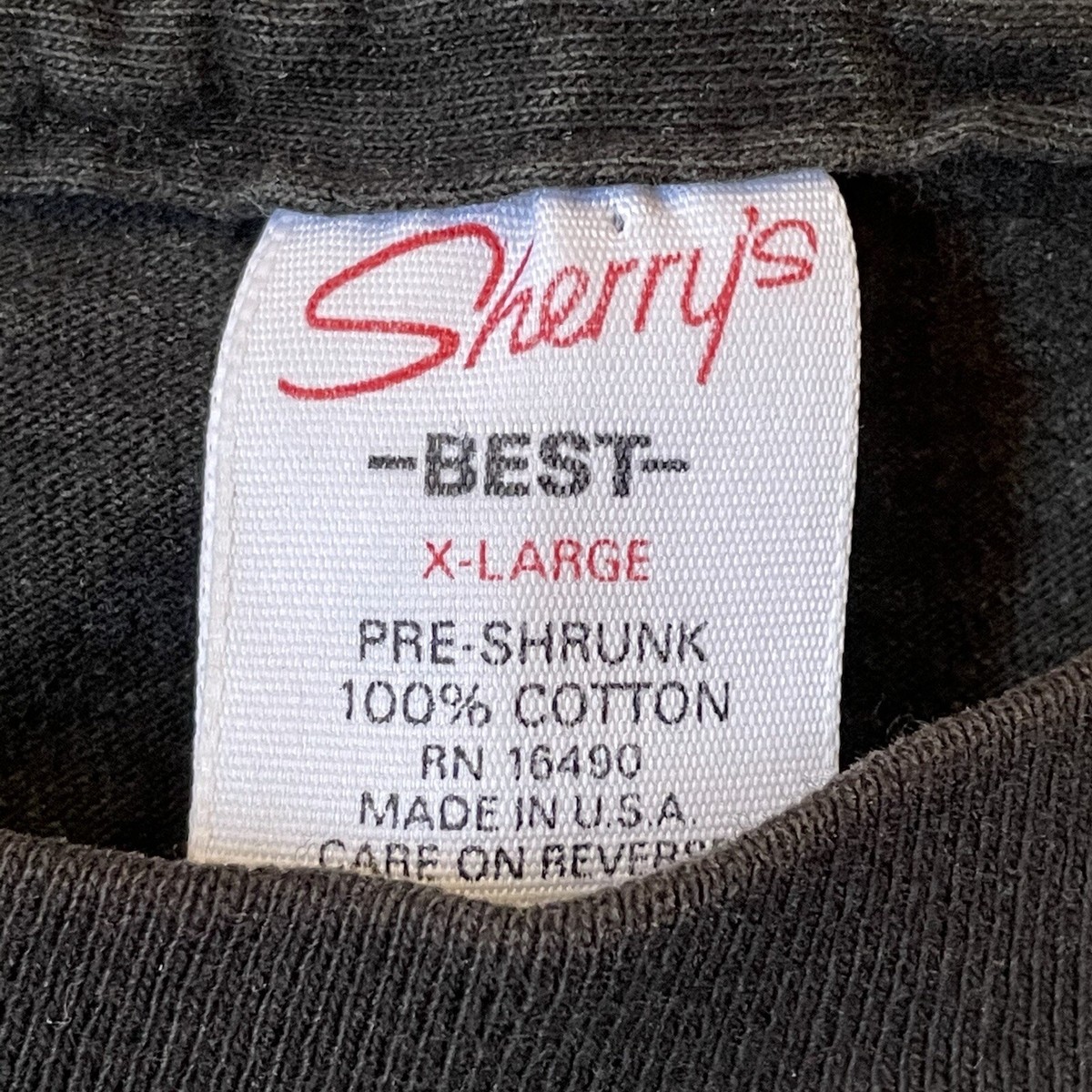 Vintage Sherry's Best Black T Shirt Sz XL Made In USA Santa