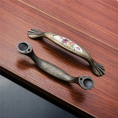 Flower Cabinet Pull Knob Antique Bronze Door Handles Wardrobe Closet Cupboard - Picture 6 of 22