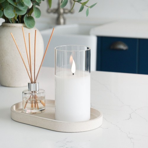 EMBER™ LED Candle Light Flameless Flickering Wax Hurricane Glass Battery Powered - Picture 21 of 46