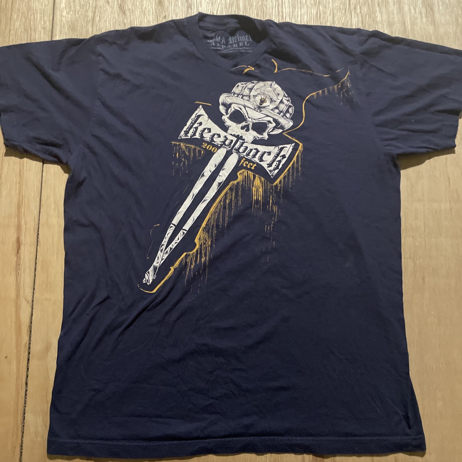 Black Helmet Apparel Keep Back 2000 Feet T-Shirt Size XL Blu
