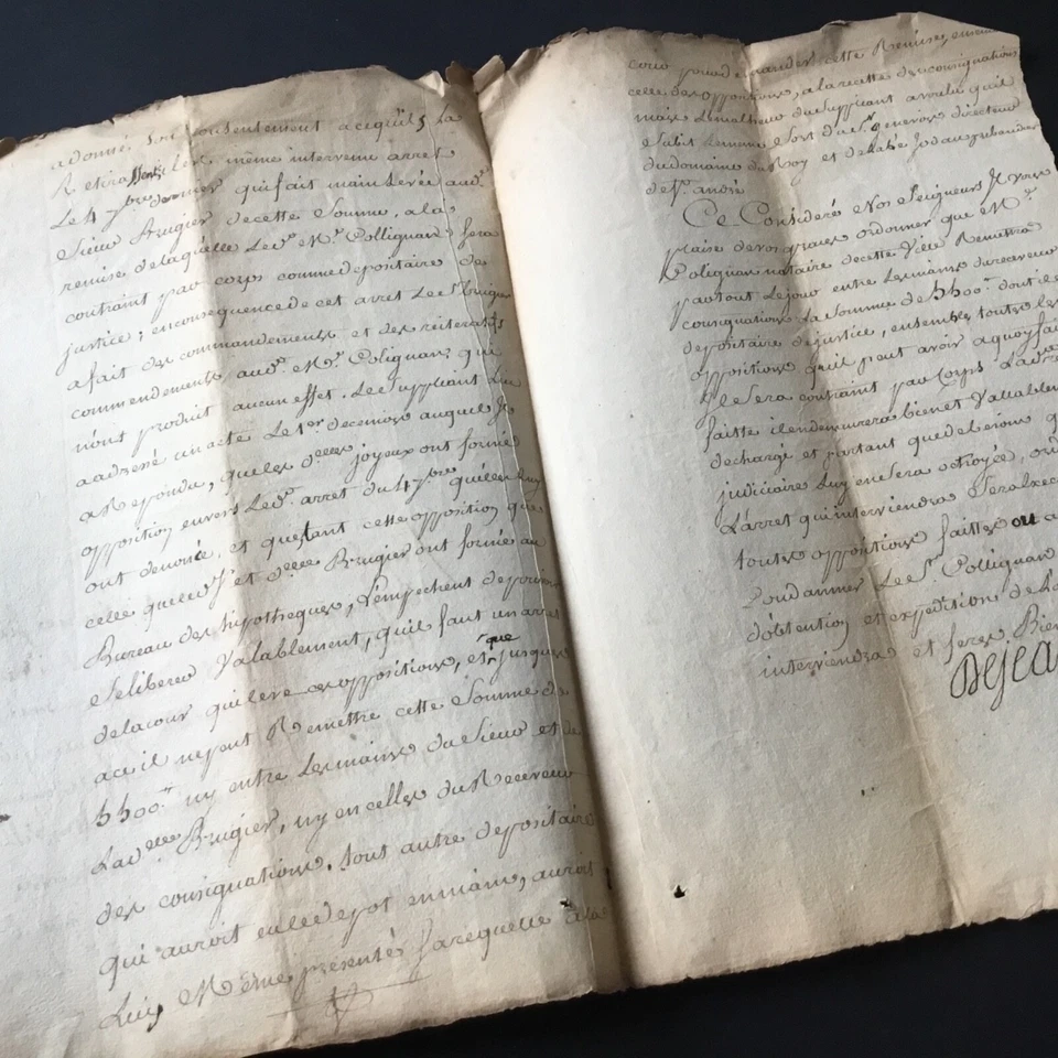 Acte Notarié 1780 XVIIIè Généralité Bordeaux 18thC French Manuscript - Photo 4/4