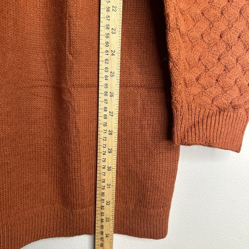 Abrigo Cárdigan Mujer Manga Larga Naranja Tejido Frente Abierto Chaqueta Bolsillos Talla XL - Imagen 7 de 7