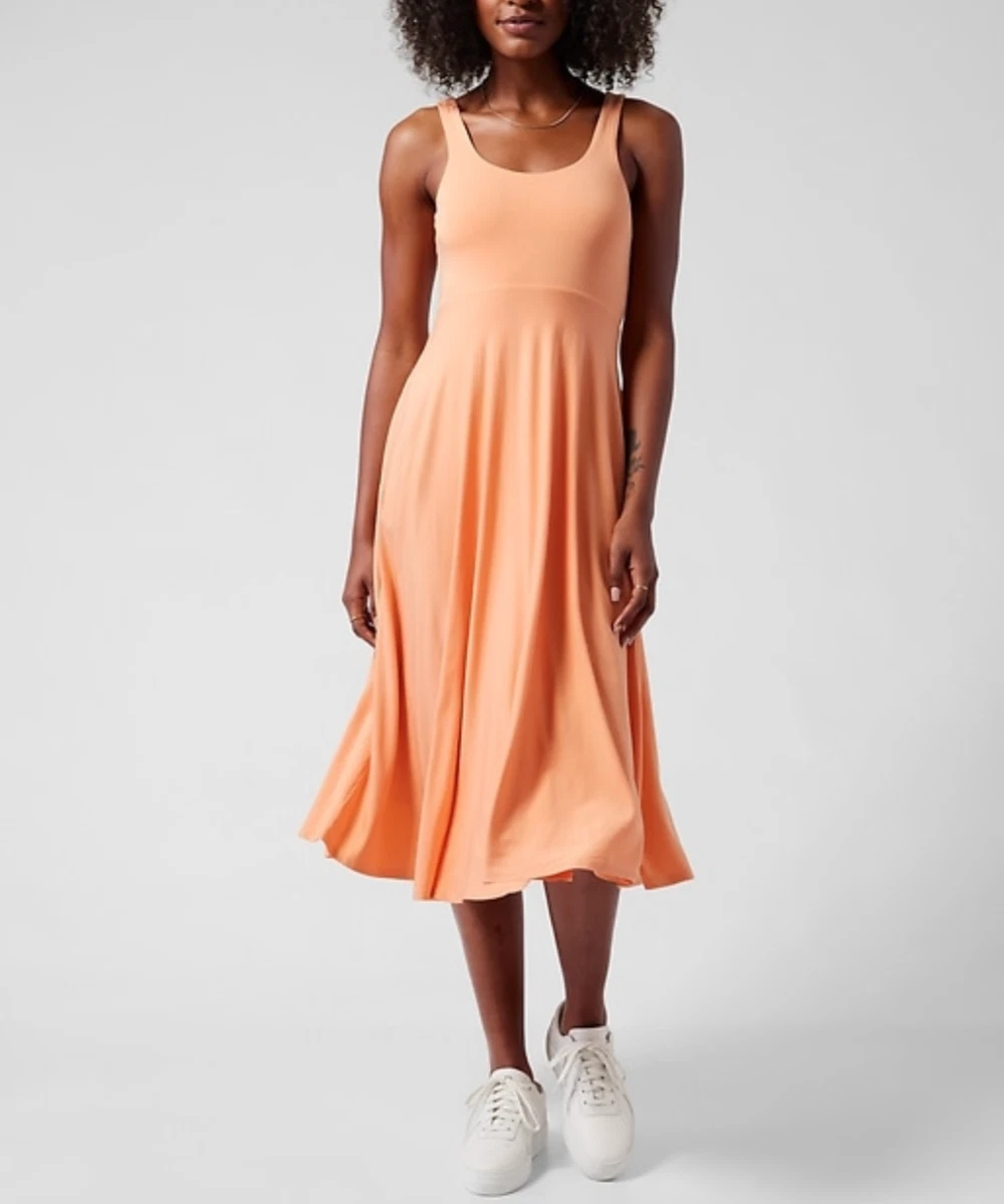 Peach sleeveless dress discount