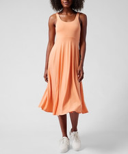 $98 ATHLETA WOMEN'S CACTUS PEACH SLEEVELESS SANTORINI MIDI DRESS PETITES Sz SP