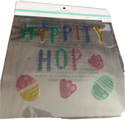 Hippity Hop Huevos Ventana Gel Adhesivos Pegatinas Decoraciones 17 piezas! - Imagen 2 de 5