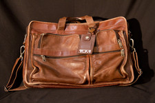 Tumi Brown Full-Grain Leather Expandable Brie...