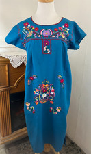 MEXICAN FLORAL Embroidered Caftan Dress  Medium