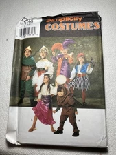 Simplicity Pattern 7294 CHILD Pirate Gypsy Hunchback Jester Costume Sz S-L UNCUT