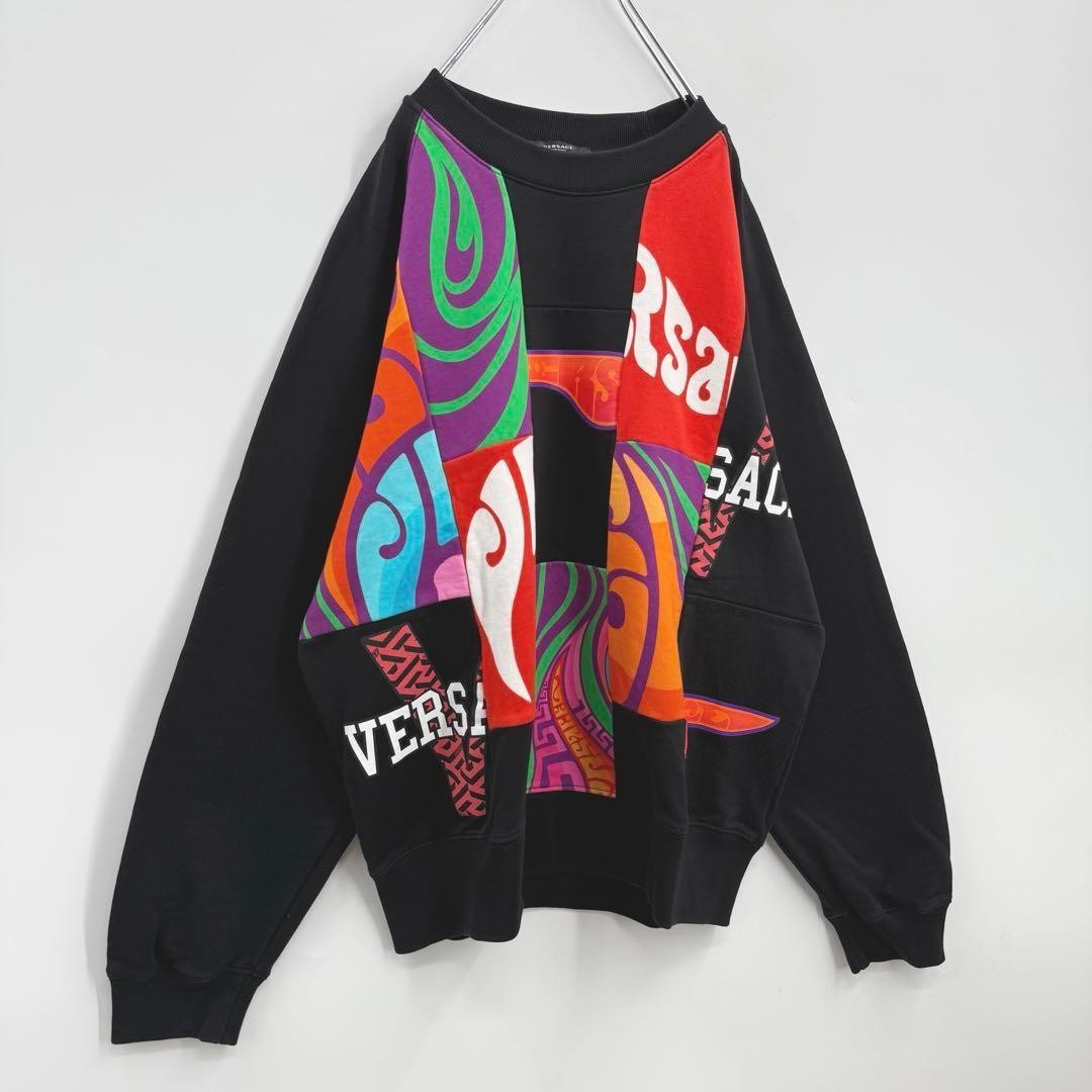 Versace Patchwork Sweatshirt Multicolor Cotton Lo… - image 3