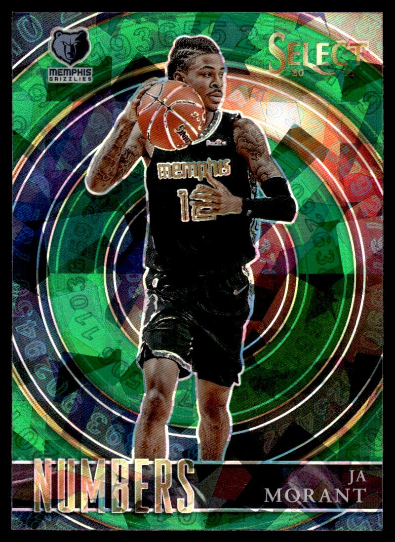 2021-22 Panini Select Green Ice By the numbers Ja Morant Memphis Grizzlies #18