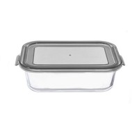 Domoletti Vorratsdose Glas Mit Deckel 0,65 L Borosilikatglas PP Rechteckig