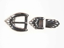 Retro Mexican Modernist Sterling silver ranger belt buckle set