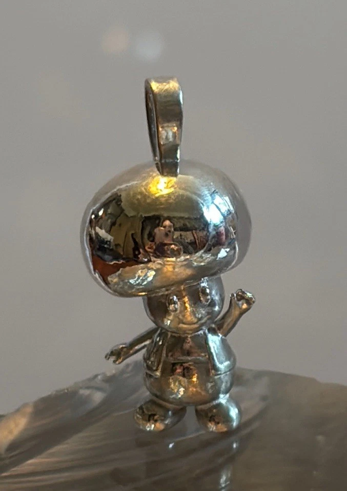 Colgante de plata de ley 925 Super Mario Sapo Dije Estatuilla Kinopio Seta Foto 3 de 4