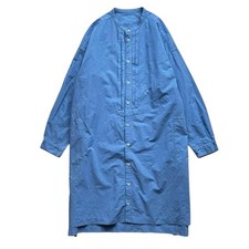 nest Robe Cotton Ramie Blend Band Collar Tunic Long Shirt One Size Made In Japan