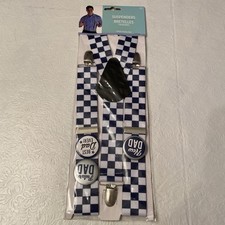   Future Boy Dad  Checkered Suspenders with Dad Pins- One Size- New in Package