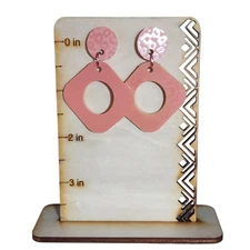 Blush Leopard Geo Acrylic Drop Earrings