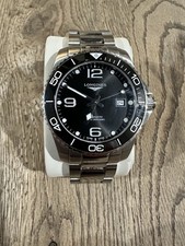 Mens Longines HydroConquest Automatic 41mm Black Full Set + New Rubber Strap