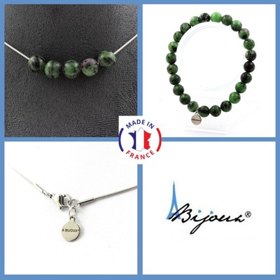 A Bijoux Schmuckset Bracelet Collier 5 Perlen Epidot