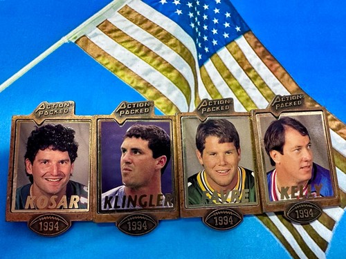 NFL ACTION PACK NFL QB CLUB PINS 1994 KELLY-KLINGLER-FAVRE-KOSAR PACKAGE DEAL - Bild 2 von 3