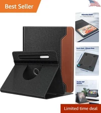 360° Rotating Tablet Case for 9-11 Inch Tablets | Black & Brown Elegance