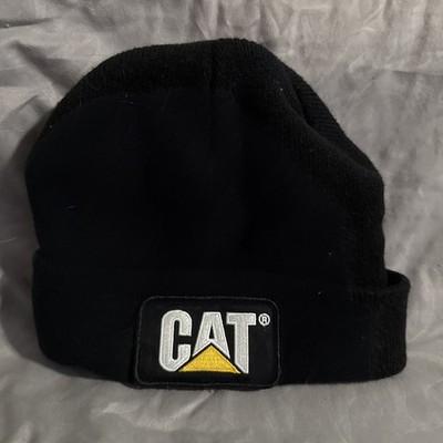 Caterpillar Men s CAT Label Cuff Beanie Black One Size Knit Hat Fold-up Cuff