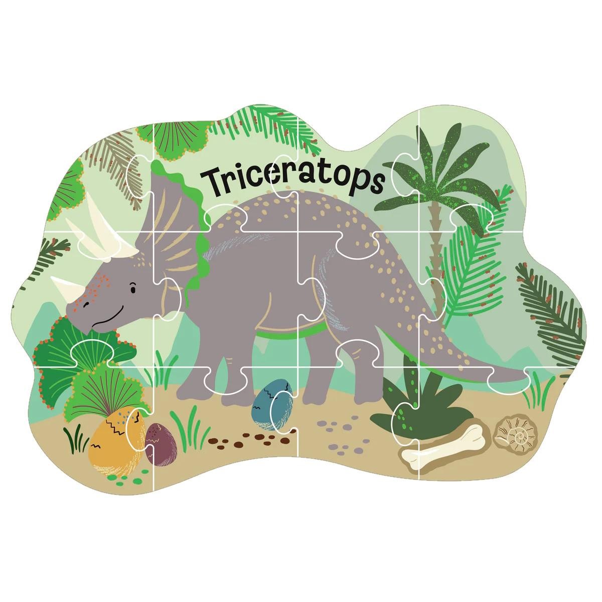 Dinosaur Triceratops Jigsaw Puzzle 12pcs 2+ Boys Childrens Learning Dino Toys