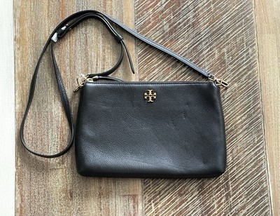 🆕 Tory Burch Kira Small Pebbled Leather Top-Zip Crossbody