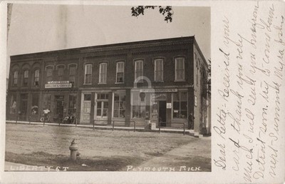 Street View Liberty St., Plymouth MI Michigan 1906 RPPC Photo Postcard COPY