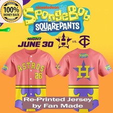 Custom Name - Astros SpongBoob Night Baseball 2026 Jersey S-5XL