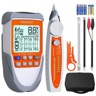 Proster Wire Tracker Netzwerk kabeltester mit POE-Test LCD-Netzwerkkabeltester