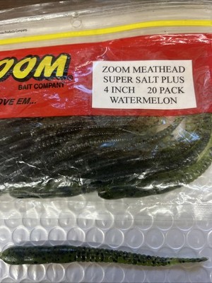 ZOOM MEATHEAD WORM 4''LONG-20 Pack WATERMELON  color- FAST SHIPPING