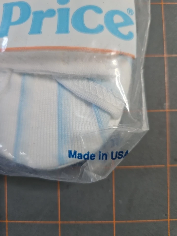 Vintage 90s Fisher Price Infant Booties Blue/ White Baby Boy One Size 0-6 - Image 4 of 4