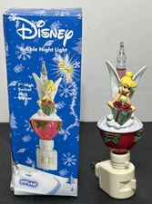 Disney Tinker Bell Bubble Night Light Plug In Christmas 2007  7" Original Box