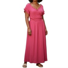 City Chic Coral Stretch Comfort Maxi Dress