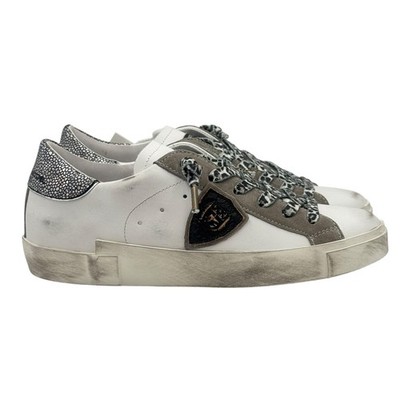 Philippe Model Paris Damen Sneaker Leder Weiß Spoiler Geändert Art. PRLD VML2