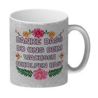 Danke Dass Du Uns Beim Wachsen Geholfen Hast Glitzer-Kaffeebecher