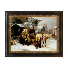 FOLKOR 16x20 Black Gold Vintage Frame for Canvas Memorial Portraits