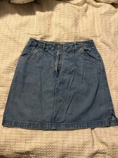 J. Jill Denim Jean Casual Skirt 10 Pockets Smooth Fit Tencel Cotton Cowgirl Boho