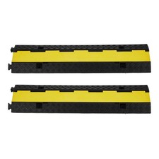 2pcs 36" Rubber Cable Protector Ramp 2 Channel Wire Cable Cord Guard 22000Lbs
