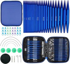 13 Pairs Interchangeable Circular Knitting Needles Set 3mm-10mm Interchangeab...