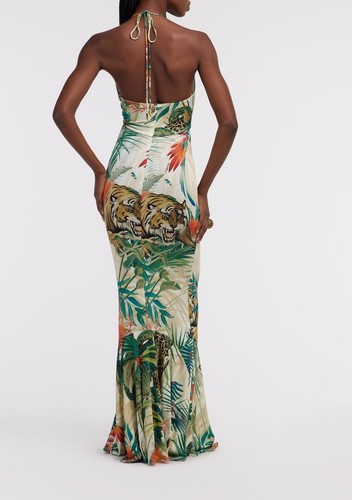 Vestido de noche de safari jersey de seda elástico Roberto Cavalli IT40/UK8/US4/FR36 - Imagen 5 de 23