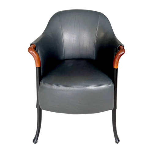 Giorgetti Armlehnsessel Progetti Leder Anilia Sense Fossile 1502 Schwarz - Bild 1 von 5
