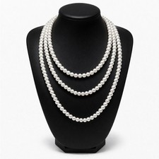 Long AAA Freshwater Pearl Necklace 69  Opera Length 8mm Strand Layered Classic