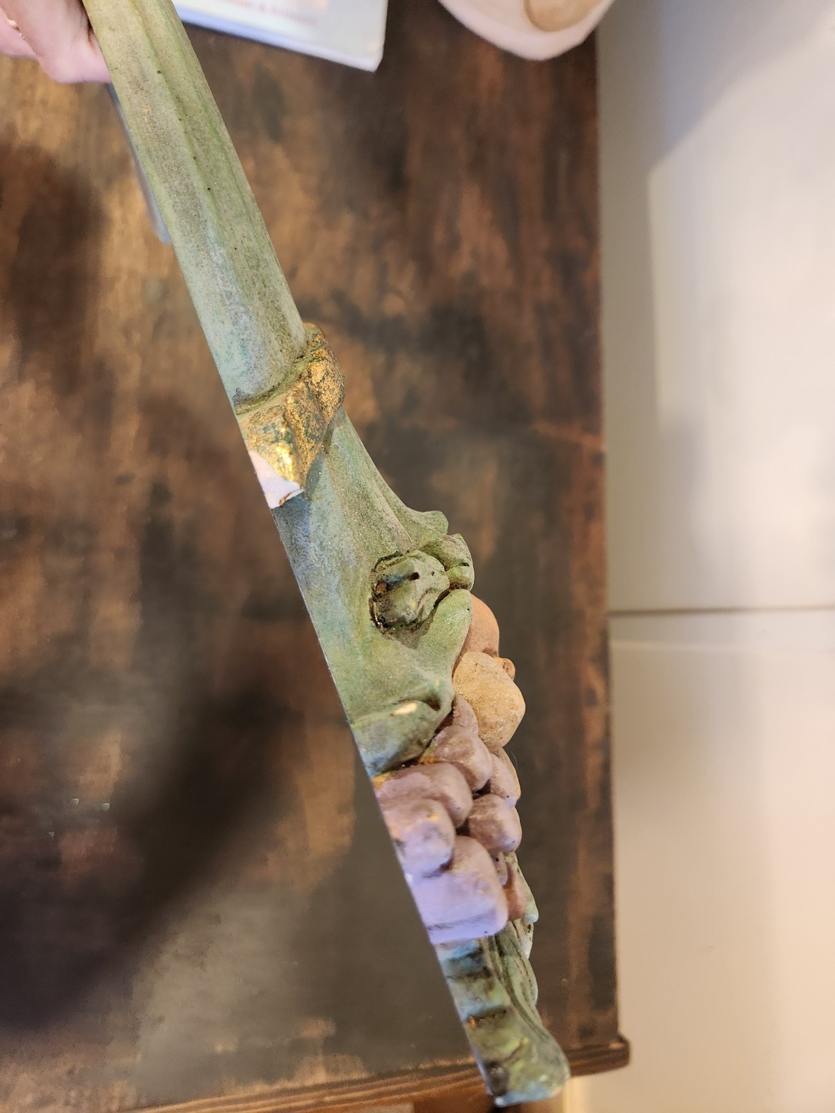 Vintage Italian Wall Ornament Carved Wood Pediment Cornucoppia Architectural 