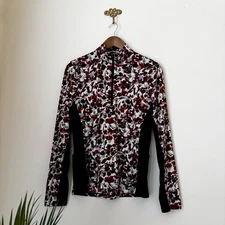 Kerrits Breeze Ice Fil Long Sleeve Riding Shirt Medium Brown Floral