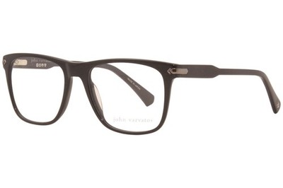 John Varvatos VJV422 Eyeglasses Men's Black Full Rim Square Optical Frame 54mm