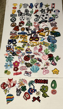 113 Embroidered Patch Lot Mixed Themes Sports Cars Flowers More Shiny Backs A 