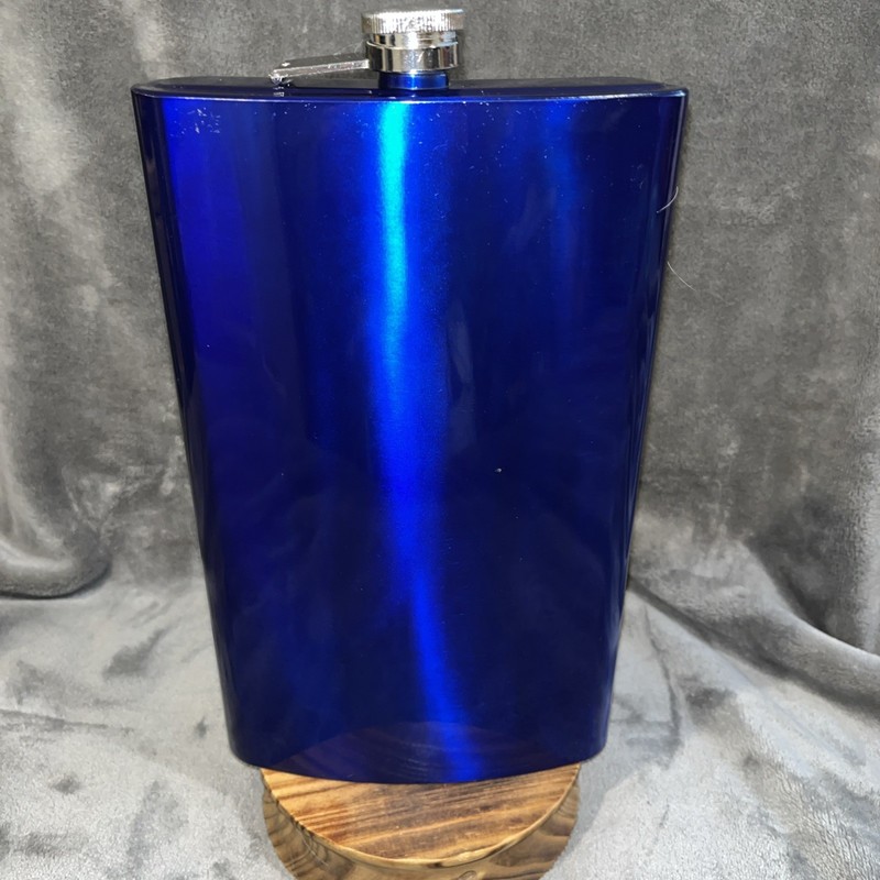 Wembley Stainless Steel Big Ol' Flask 64 Ounces Blue. Great For Silly Gift New 