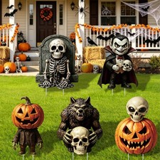 Halloween Decorations Outdoor, 5 PCS Halloween Yard Signs with Stakes